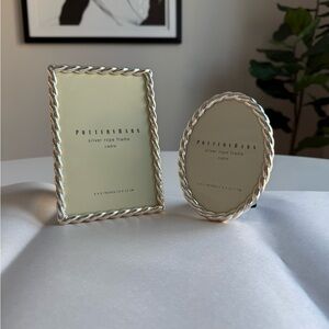 Pottery Barn Silver Twisted Frame Duo